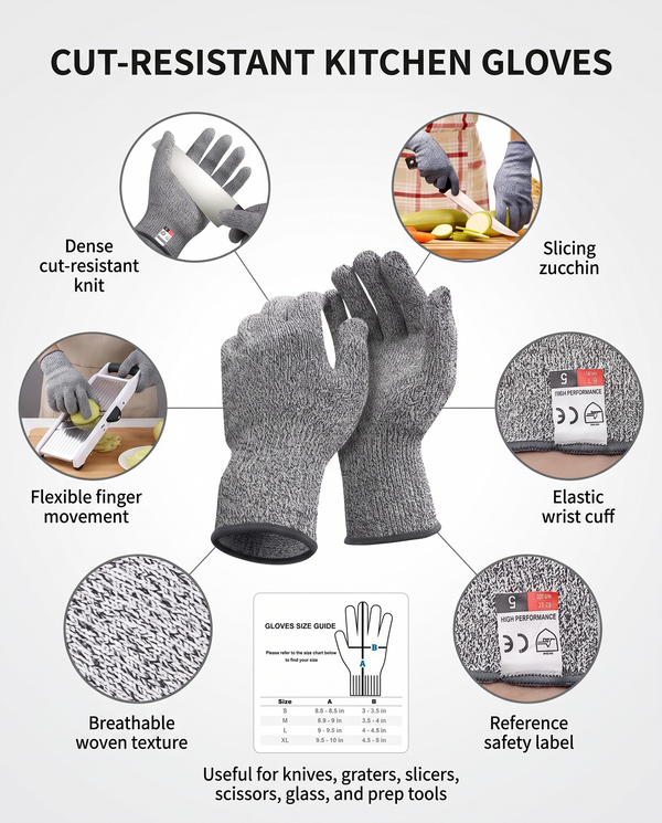 Cut-Resistant Kitchen Gloves