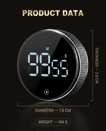 Magnetic Kitchen Timer — Black — Wudy Kitchen, image 3