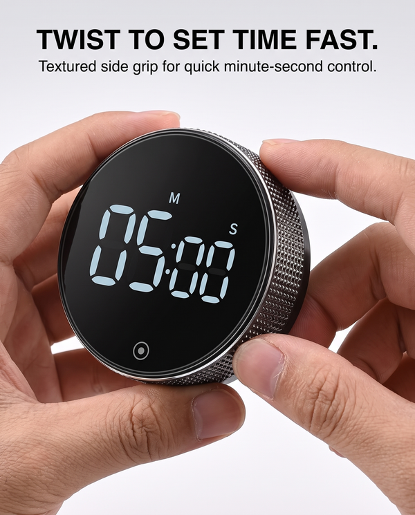 Magnetic Kitchen Timer — Black