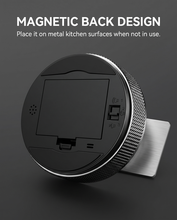 Magnetic Kitchen Timer — Black — Wudy Kitchen, image 6