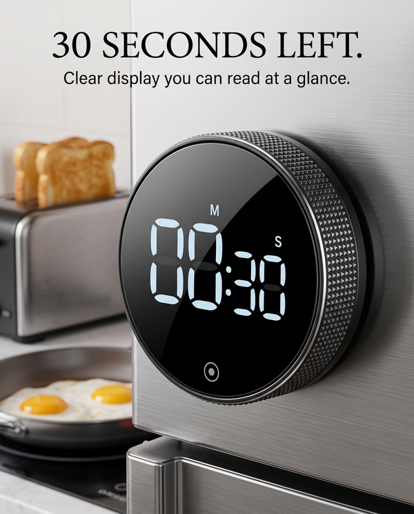 Magnetic Kitchen Timer — Black — Wudy Kitchen, image 7