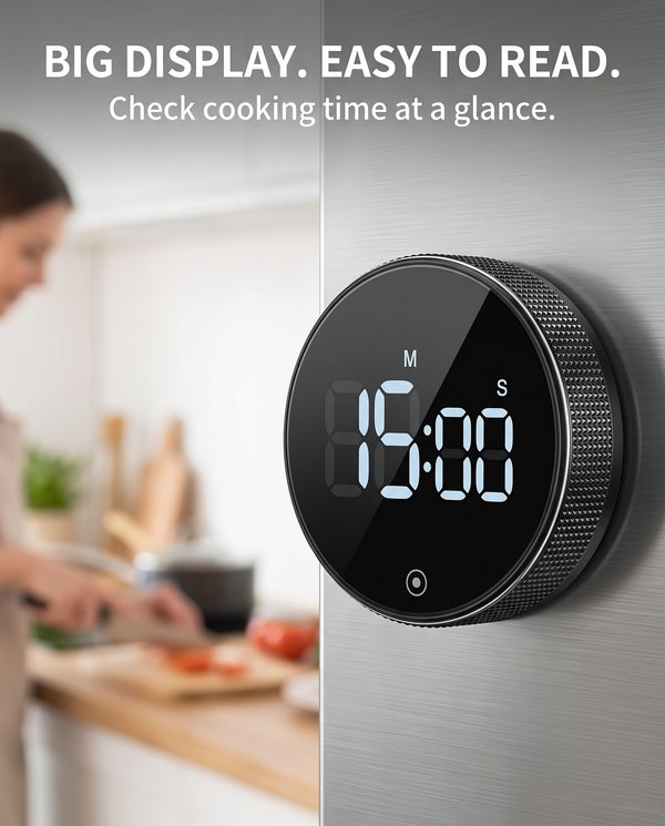 Magnetic Kitchen Timer — Black — Wudy Kitchen, image 8