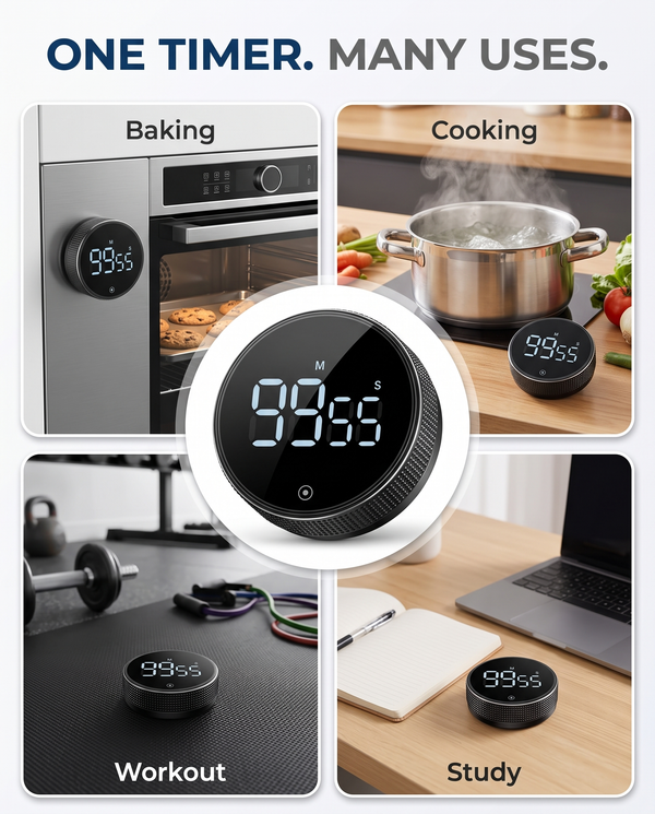 Magnetic Kitchen Timer — Black — Wudy Kitchen, image 9