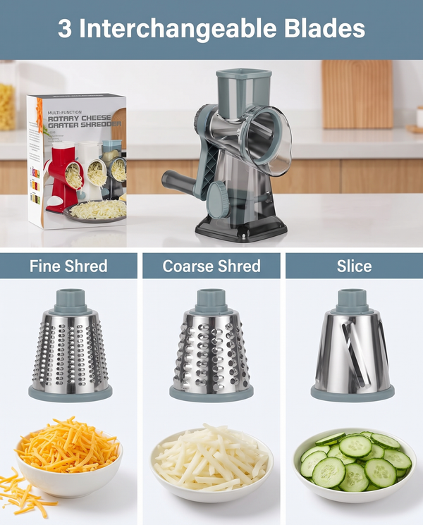 Rotary Grater · 3-in-1 — Wudy Kitchen, image 6