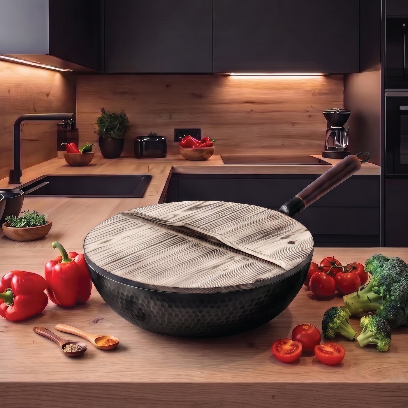 Iron Wok with Lid