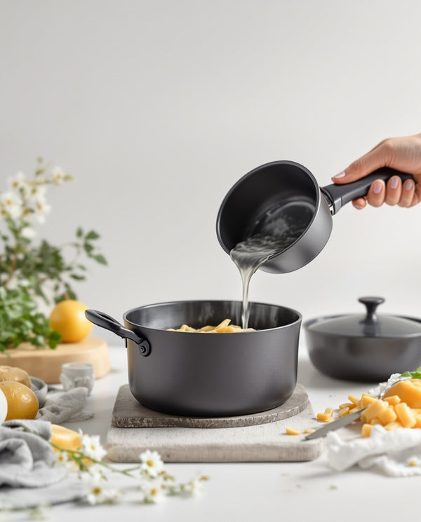 Cast Iron Uncoated Mini Milk Pot Baby Food Pot — lifestyle_light shot | Wudy Kitchen