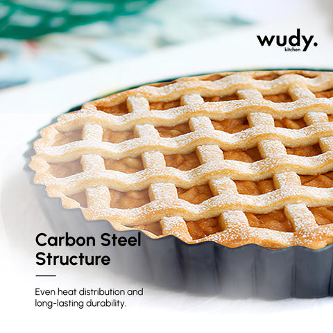 Apple Blossom Tart/Pie Pan — Removable Bottom, Fluted Edge