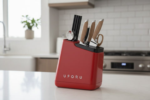Universal Knife Rack with Built-In Sharpening Slots – ABS Body