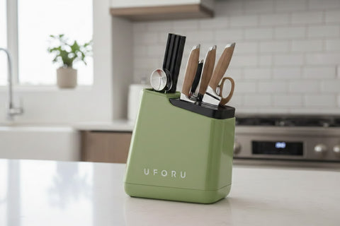 Universal Knife Rack with Built-In Sharpening Slots – ABS Body