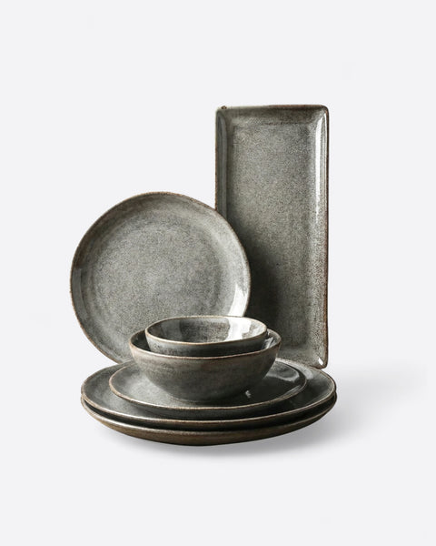 Luxury Porcelain Dinner Plate – Stone Grey Design