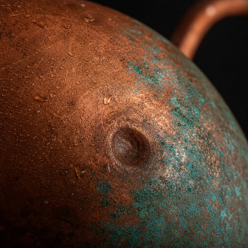 Wudy Kitchen - Aged copper patina macro